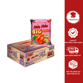 Mì Hảo Big 100G Thùng 30 Gói Nguyên Liệu Tự Nhiên Hương Vị Tôm Chua Cay Nguyên Bản Đặc Trưng, Tăng Hơn 30% Nguyên Liệu