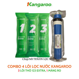 Combo Lọc Thô 123 Và Màng RO Hàn Quốc 50GPD Lọc Tinh Khiết Kangaroo Dành Cho Máy Lọc Nước RO