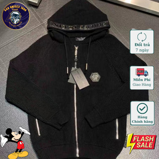 Áo Khoác Nam Logo Philip Chữ Kim Loại Khoá Tag Full Sườn Boy Phố , Chất Len Tăm, Mềm, Mịn, Chuẩn QC