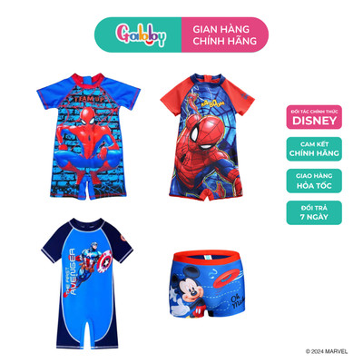 Đồ Bơi Bé Trai Tay Ngắn Mesuca Nhân Vật Hoạt Hình Marvel Spiderman, Captain American Cho Bé Trai