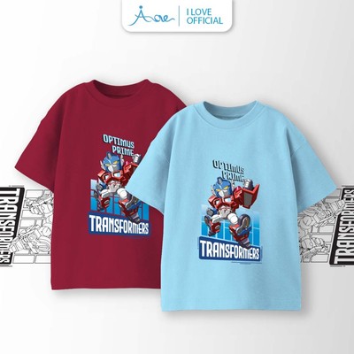 [MỚI] Áo thun CỘC TAY cho bé trai AORE, Áo cộc in hình robot TRANSFORMERS chất COTTON mềm mịn, thoáng mát 9-36kg