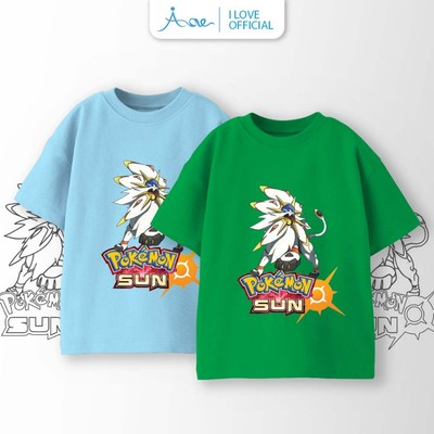 [MỚI] Áo thun cộc tay cho bé AORE Pokémon SUN, Áo phông tay ngắn chất COTTON mềm mịn, thoáng mát cho bé trai 9-35kg