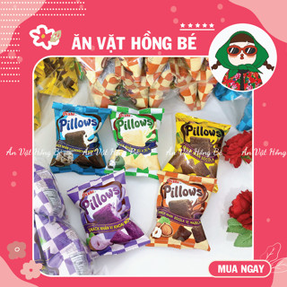 (COMBO 10 GÓI) Snack Pillows Oishi Nhân Sữa Dừa - Socola - Kem Vani (Gói 14G)