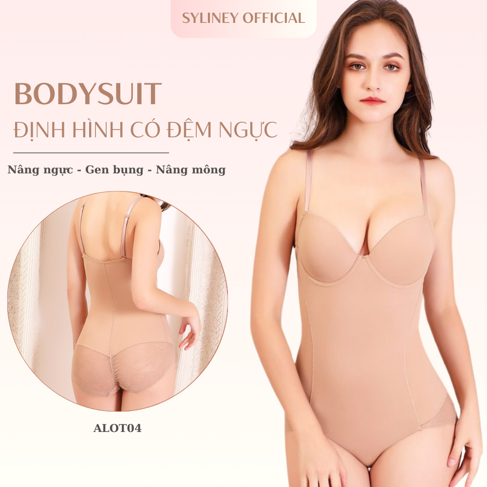 Bodysuit có đệm định hình vóc dáng nâng ngực SYLINEY, siết eo nâng mông điêu khắc vóc dáng ALOT07
