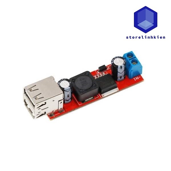 Mạch ổn áp 5VDC 3A LM2596 2 cổng USB