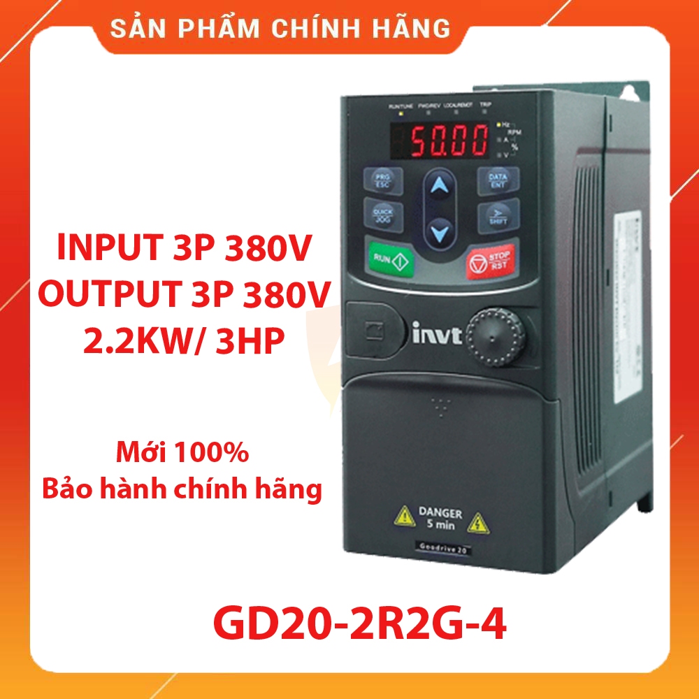 Biến tần vào 3 Pha 380VAC ra 3 Pha 380V, công suất 2.2kw - 3HP, GD20-2R2G-4