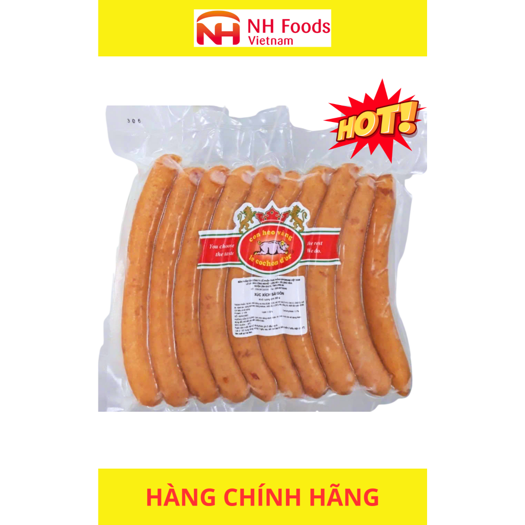 Xúc xích dài Saigonese xông khói Con Heo Vàng 500g