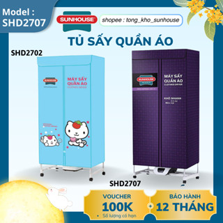 Tủ sấy quần áo sunhouse shd2707 sấy 20kg - Khử khuẩn - Sấy khô - Hàng chính hãng bảo hành 12 tháng