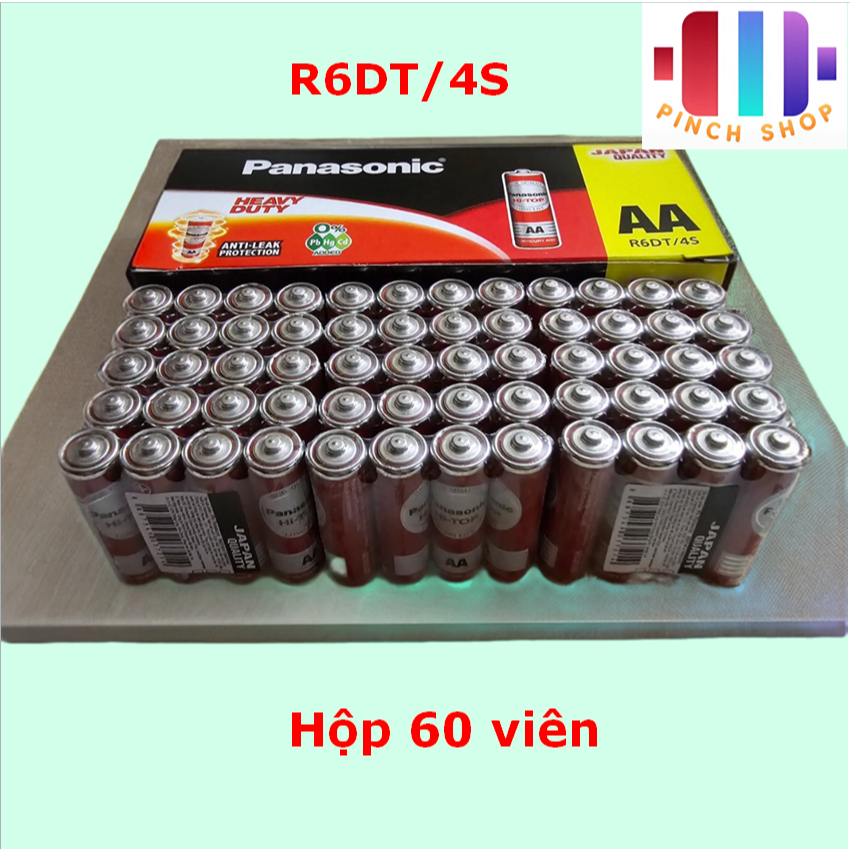  Hộp 60 viên Pin tiểu đỏ AA Panasonic R6DT 4S - dùng cho điều khiển đồ chơi đồ điện tử... 
