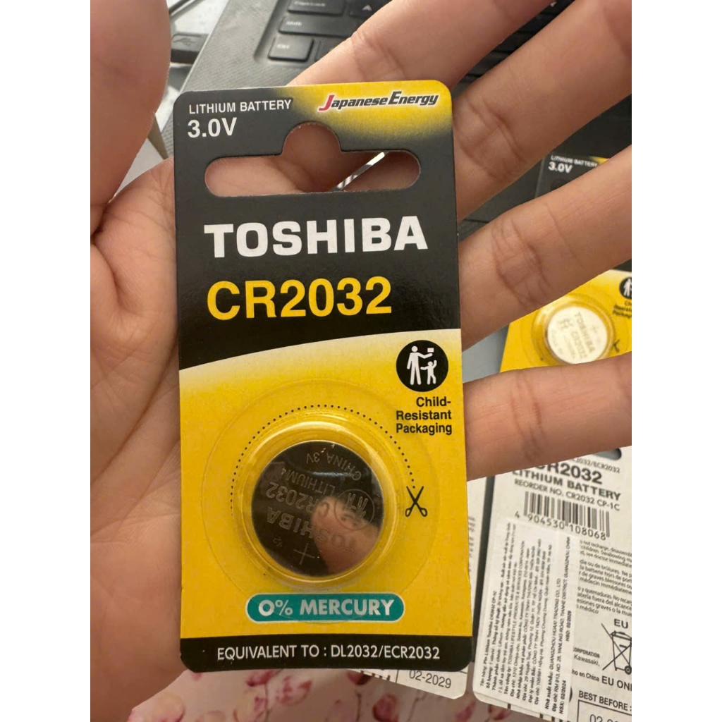 1 Viên Pin cúc áo Toshiba Lithium CR2032 (DL2032, ECR2032) - Chính hãng