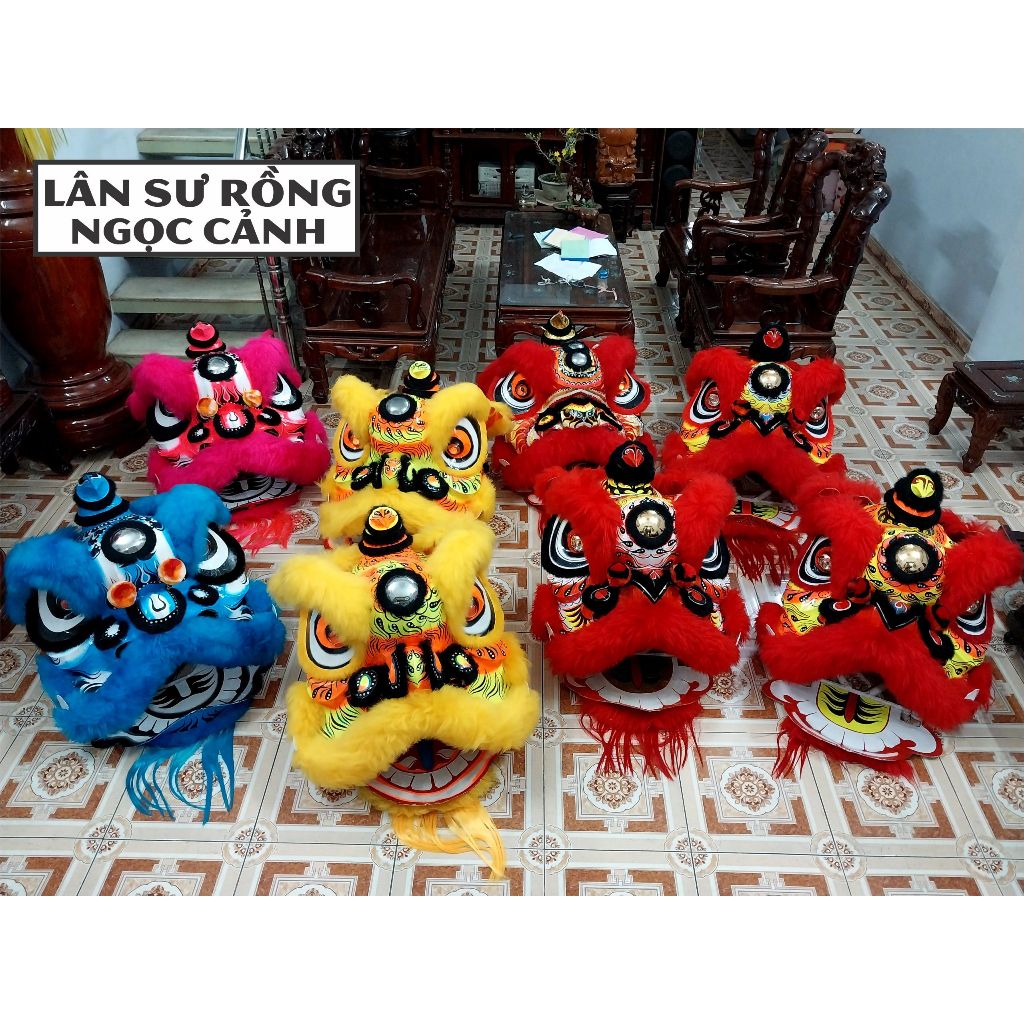 Đầu lân sư rồng cỡ lớn lông cừu
