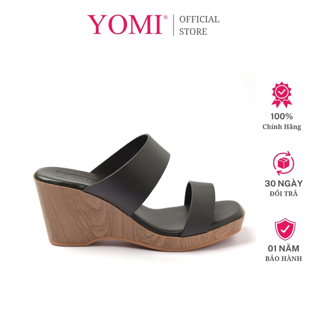 Giày cao gót đế xuồng YOMI họa tiết vân gỗ quai ngang cao 7cm sang trọng siêu êm chân - SY0687X