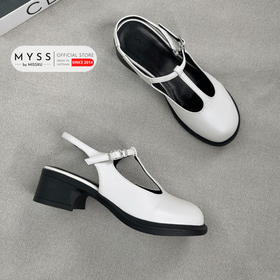 Giày cao gót nữ MYSS mũi tròn T-Bar Slingback Mary Jane 4cm - CG318