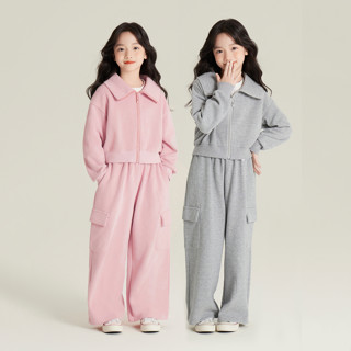 Đồ bộ thu đông dài tay cho bé gái size đại Anniebaby áo khoác quần dài chất nỉ 2 da dày dặn mềm mịn giữ nhiệt BD24069