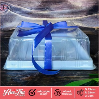 Hộp đựng bánh vuông 24cm (10 hộp) H121 đựng bánh rau câu, trung thu