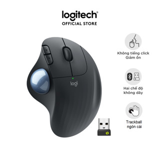 Chuột không dây Công Thái Học Logitech Ergo M575s Silent - Bluetooth, Giảm ồn, Trackball ngón cái