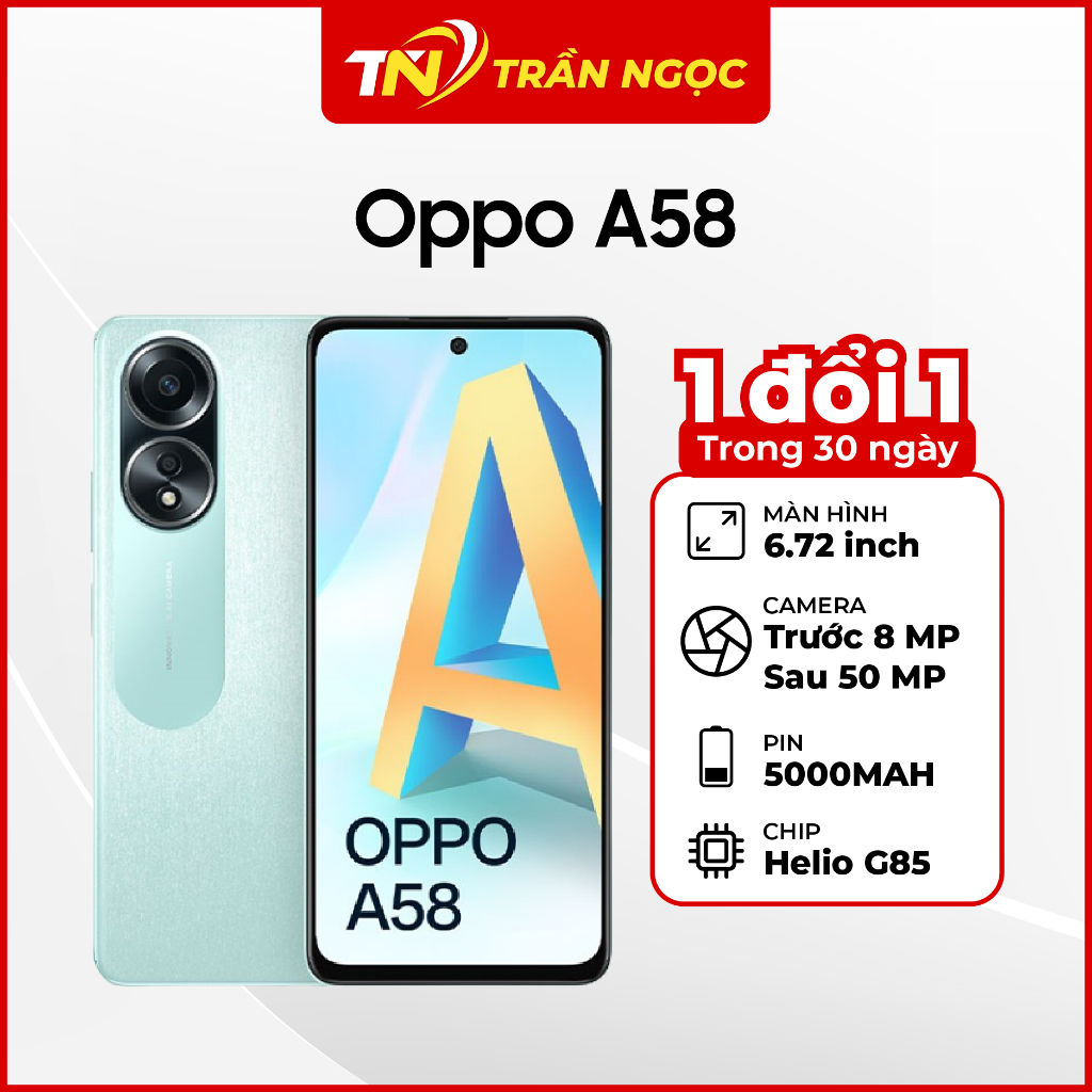 Điện thoại Oppo A58 (4G) 6GB 128GB Chính Hãng