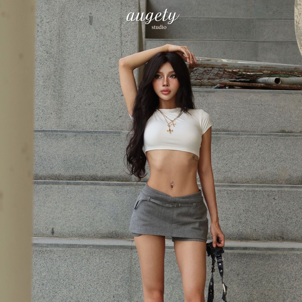 Váy Quần Ngắn Cạp Trễ Có Thắt Lưng Augety Studio, KENDIE Skirt | BigBuy360 - bigbuy360.vn