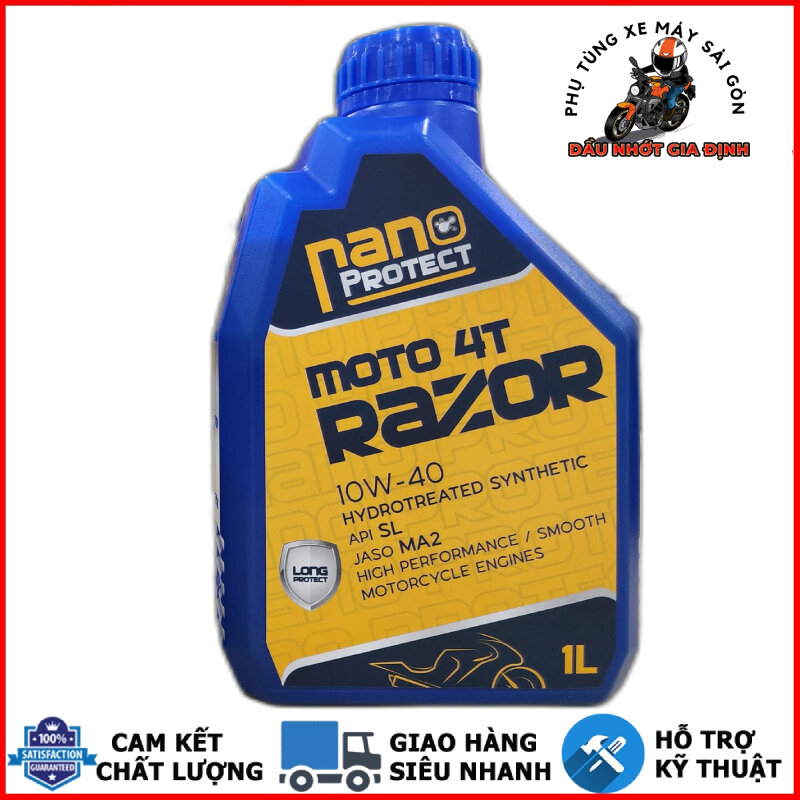 Nhớt Razor Nano Protect Moto 10W40 dùng cho xe số, côn tay