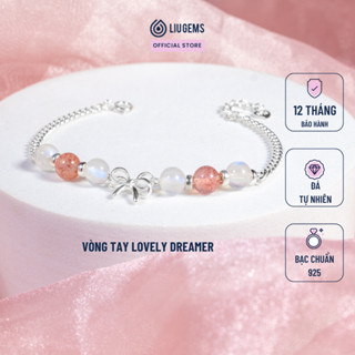 Lắc Tay Bạc Nữ 925 Liugems Lovely Dreamer 6 Viên Đá Phong Thủy Tự Nhiên Mix Charm Nơ Dễ Thương VB40