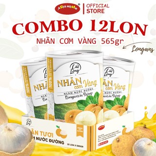  1 thùng 12 Nhãn cơm vàng ngâm nước đường Cát Long Nhãn ngâm giá rẻ 