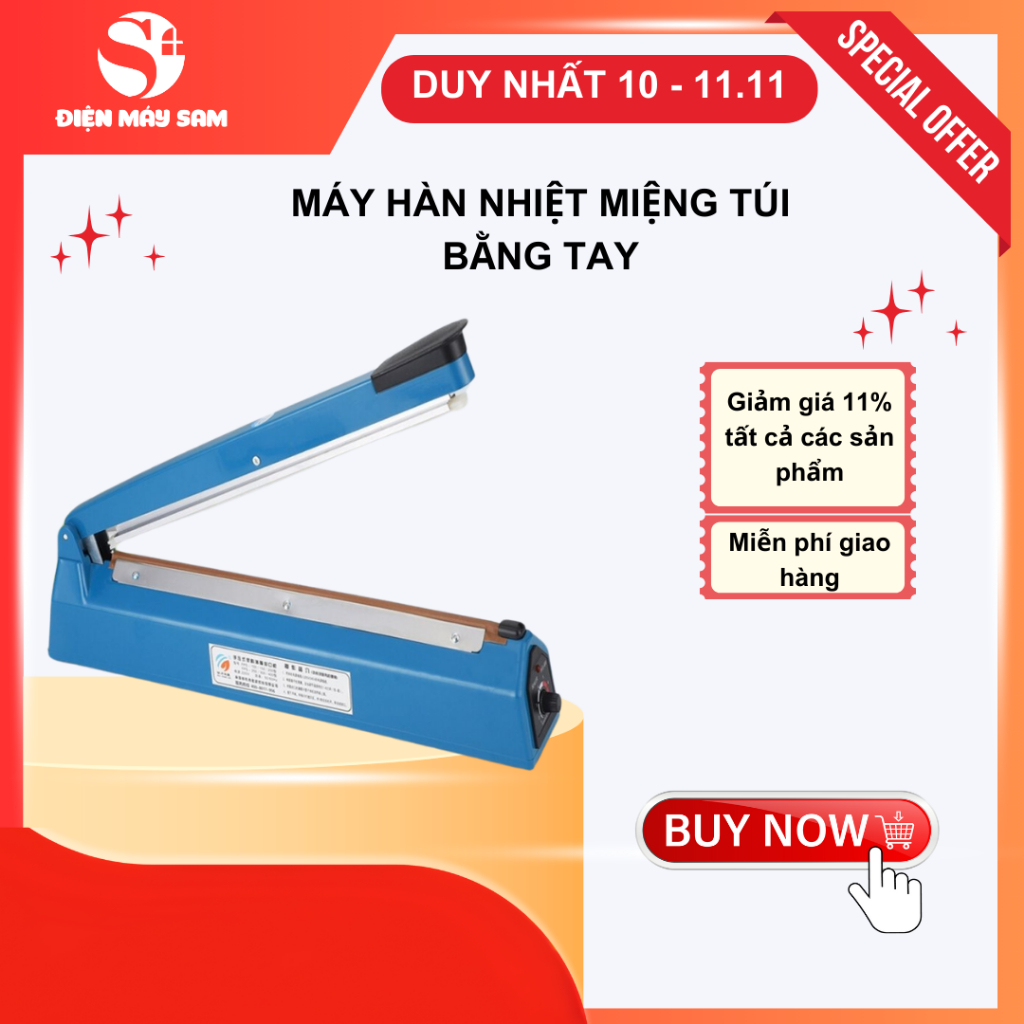 Máy Hàn MIệng Túi Bằng Tay ShineYe PFS 200 300 400 500 Cao Cấp Bảo Quản Thực Phẩm - Bảo Hành 12 Tháng