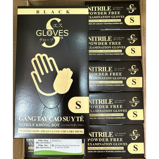  Găng Tay Y Tế SGLOVE NITRILE Màu Đen của Thái Lan Không Bột  hàng chính hãng  