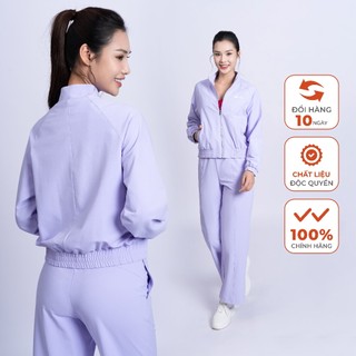  Bộ Gió Nữ Livan LV24W04F502 Thiết Kế Gọn Gàng Trẻ Trung Áo Khoác 2 Lớp & Quần Suông Thoải Mái Dễ Mặc 