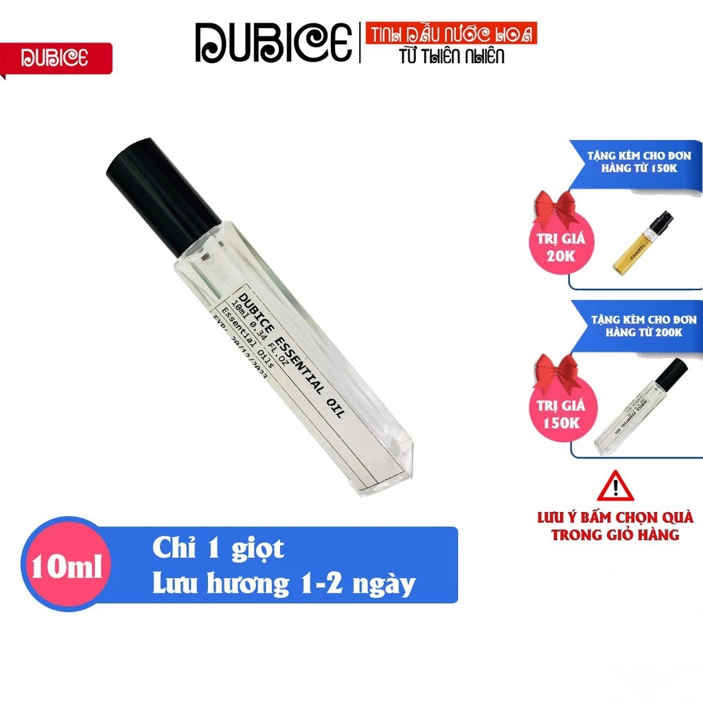 Tinh dầu nước hoa Nam Nữ 10ml, hàng cao cấp nguyên chất, thơm lâu 1 - 2 ngày dùng làm nước hoa, khử mùi, xông phòng