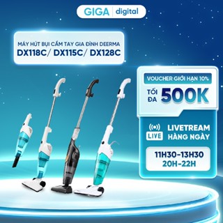 Máy hút bụi cầm tay gia đình Deerma DX118C / DX115C / DX128C -  Công suất 400W-600W  3 đầu hút, dây 4.5m