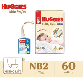  Miếng lót sơ sinh Huggies Skin Perfect NB2 60 miếng 4-7kg 