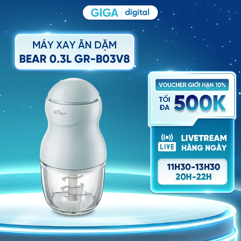 Máy xay ăn dặm Bear 0.3L GR-B03V8 - Nhỏ gọn, công suất 120W