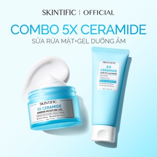  SKINTIFIC Combo 2PCS-gồm Sữa rửa mặt 5X 80ml + Kem dưỡng ẩm 30g 