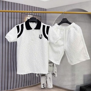  Set đồ bộ nam cổ trụ LD cộc tay chất liệu xốp nổi by iamthyu - B140 Menswear Áo Polo Polo Áo Ngắn Tay Có Cổ Tay Ngắn 
