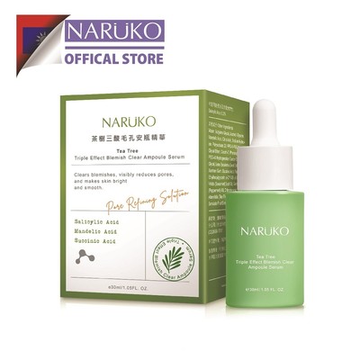 Naruko – Trà tràm – Tinh chất serum 3 tác động – Tea Tree Triple Effect Blemish Clear Ampoule Serum 30ml