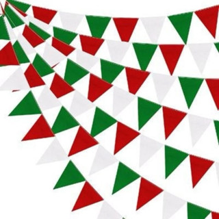  Dây cờ tam giác dài 3,6m màu đỏ xanh trang trí Giáng Sinh Lều campingk 