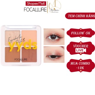 Bảng Phấn Mắt Focallure 4 ô màu, nhũ lì, mềm minh, lâu trôi 4.8g FA-177