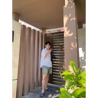 [HÀNG CHẤT LƯỢNG] Quần short jeans cao cấp unisex màu xanh rêu vài dày dặn