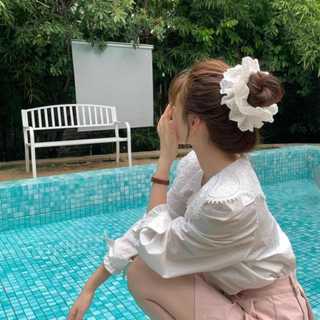 Cột tóc Scrunchies Phối Ren Dây chun cột tóc nữ họa tiết hoa nhí