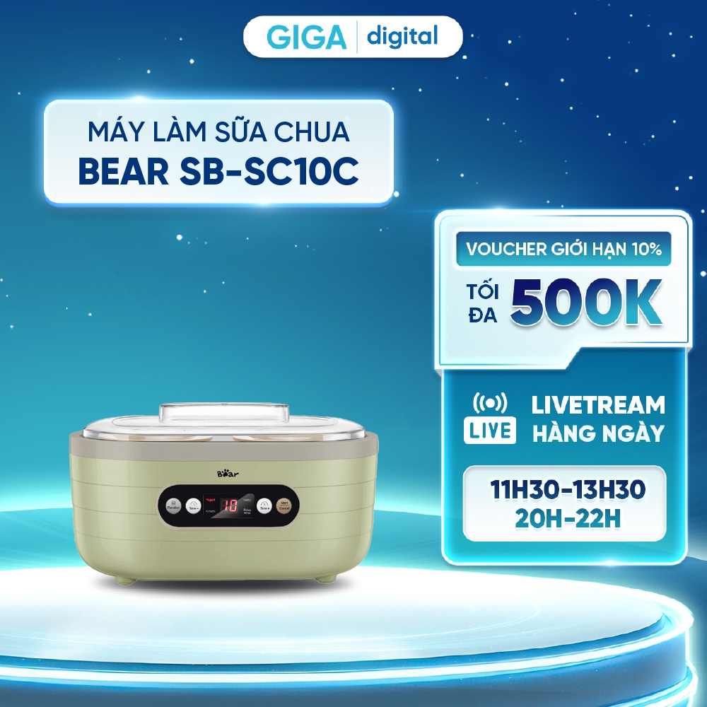 Máy Làm Sữa Chua Bear SB-SC10C - Gồm 2 bát lớn và 6 cốc nhỏ