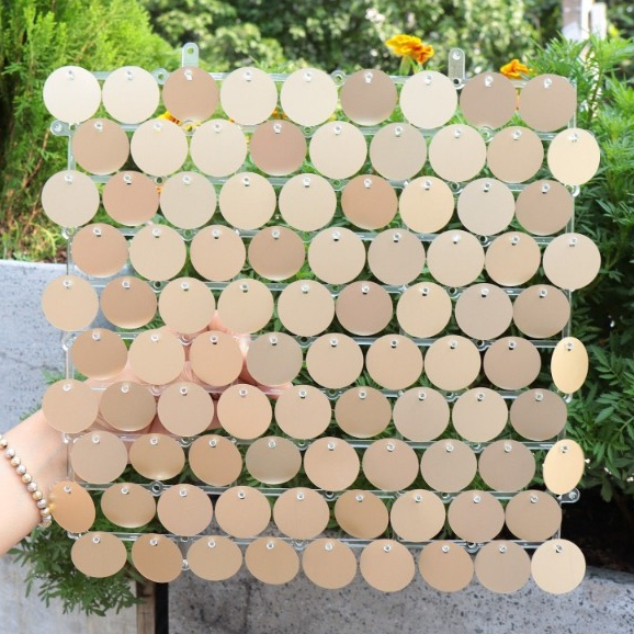 Thùng 88 Tấm Sequin Gió Hình Tròn Vàng, Sequin Trang Trí Backdrop Sinh Nhật, Sự Kiện