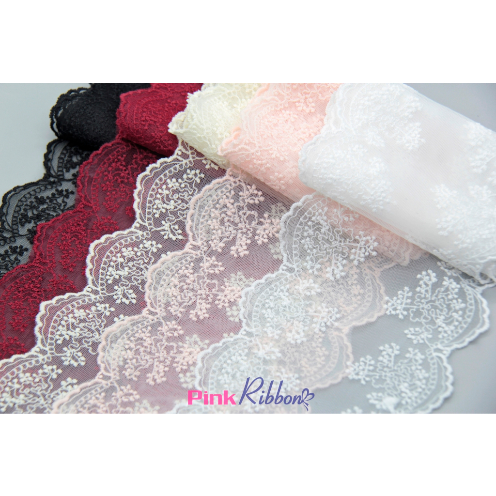 [Giá 1 mét] Ren thêu hoa nhí kích thước 12-16cm làm nơ tóc, phụ kiện may mặc, may viền tay áo, viền 