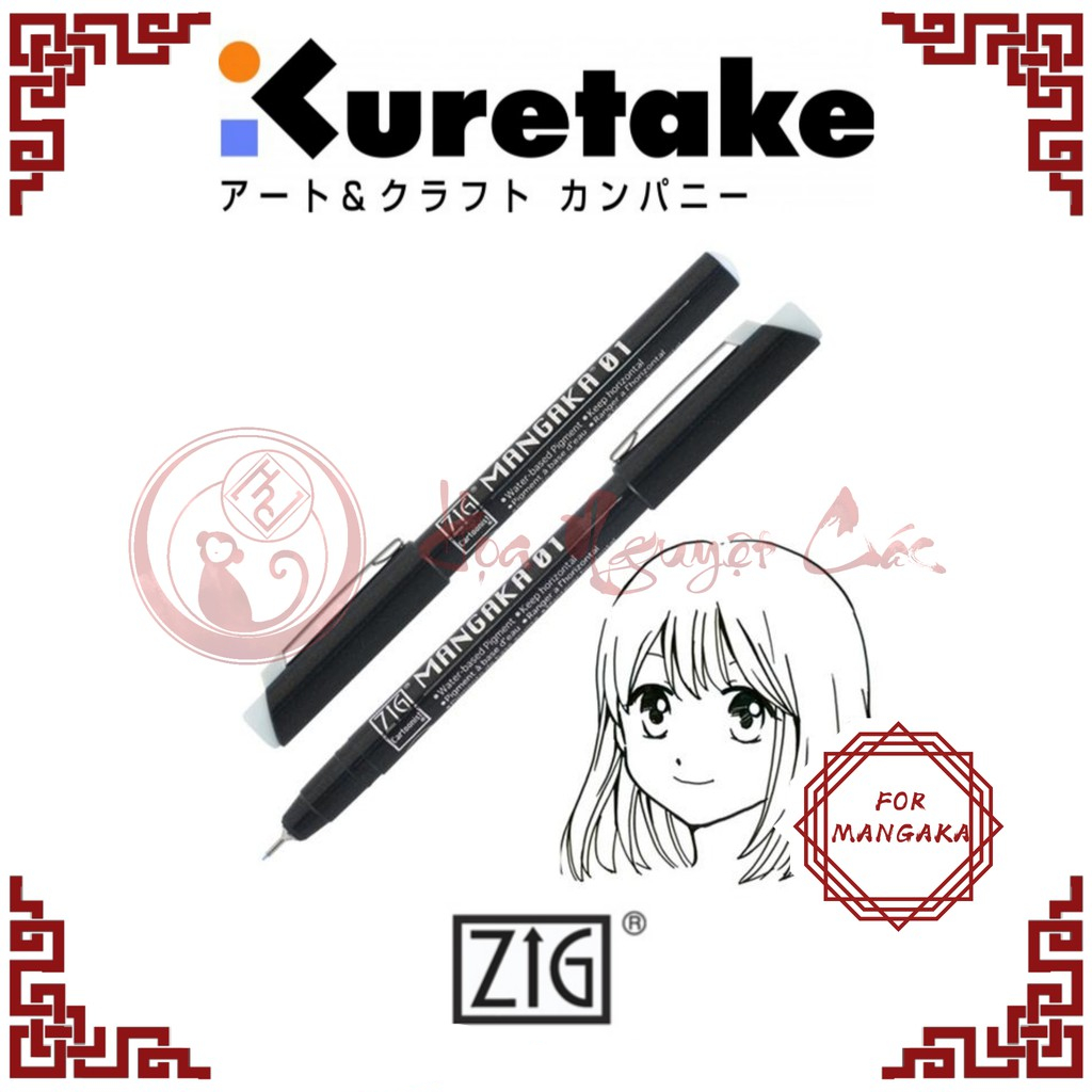 [Kuretake] Bút line Zig Mangaka nhiều màu