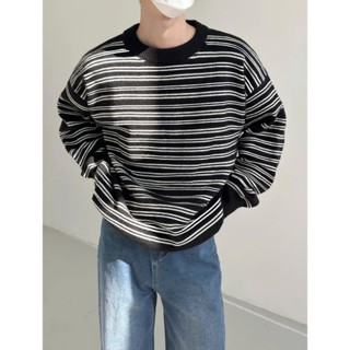 Áo thun Tay dài Sweater Sọc ngang ICVCVNI Unisex