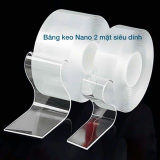 [3m] Băng dính 2 mặt Nano siêu dính trong suốt dán tường,dán quạt giấy,dính mọi bề mặt tiện lợi - Băng keo đa năng