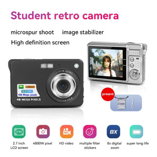 Máy ảnh kỹ thuật số digital mini camera V2, màn hình 2.7inch, độ phân giảI 48MP, Zoom 8x siêu mỏng, nhỏ gọn Fannistore