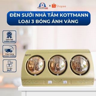 Đèn sưởi nhà tắm 3 bóng Kottmann công suất cao, hỗ trợ không gian phòng tắm ấm áp