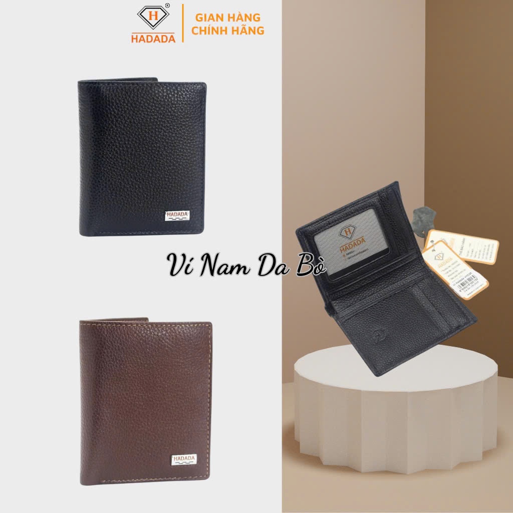 Ví Nam Da Bò Nguyên Tấm Dáng Đứng Thương Hiệu Hadada Độ Bền Trên 6 Năm VHD26