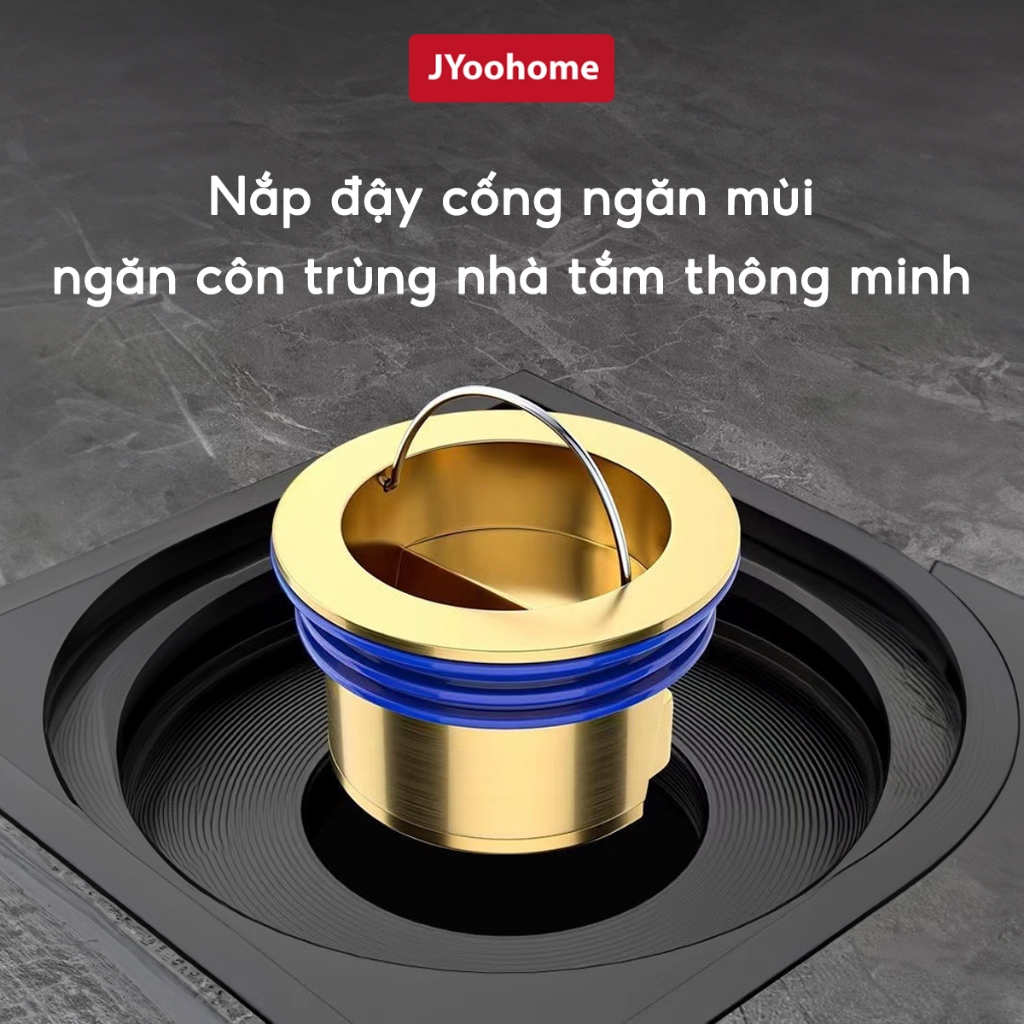 Nắp đậy cống thoát nước ngăn mùi JYoohome chống côn trùng lõi đồng, Van thoát nước 1 chiều nhà tắm