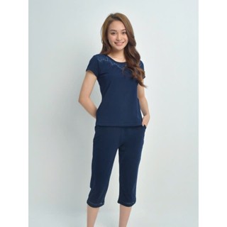 Bộ Mặc Nhà Nữ WINNY Kiểu Đồ Ngủ Chất Cotton Cộc Tay Quần Ngố 2MNCV22088N